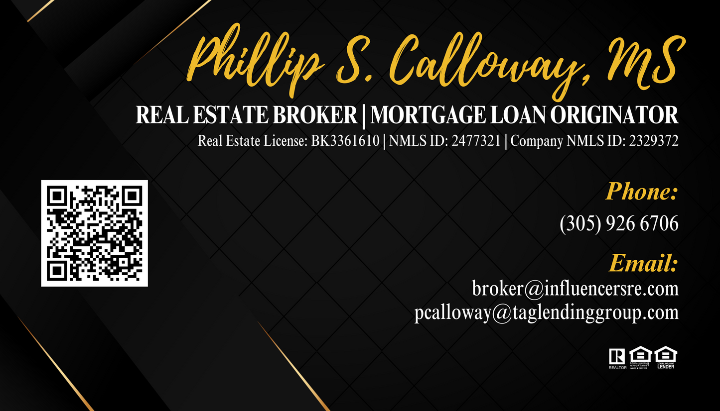 Influencers Realty Group-Tag Lending Group Business Card (Premium uncoated paper)