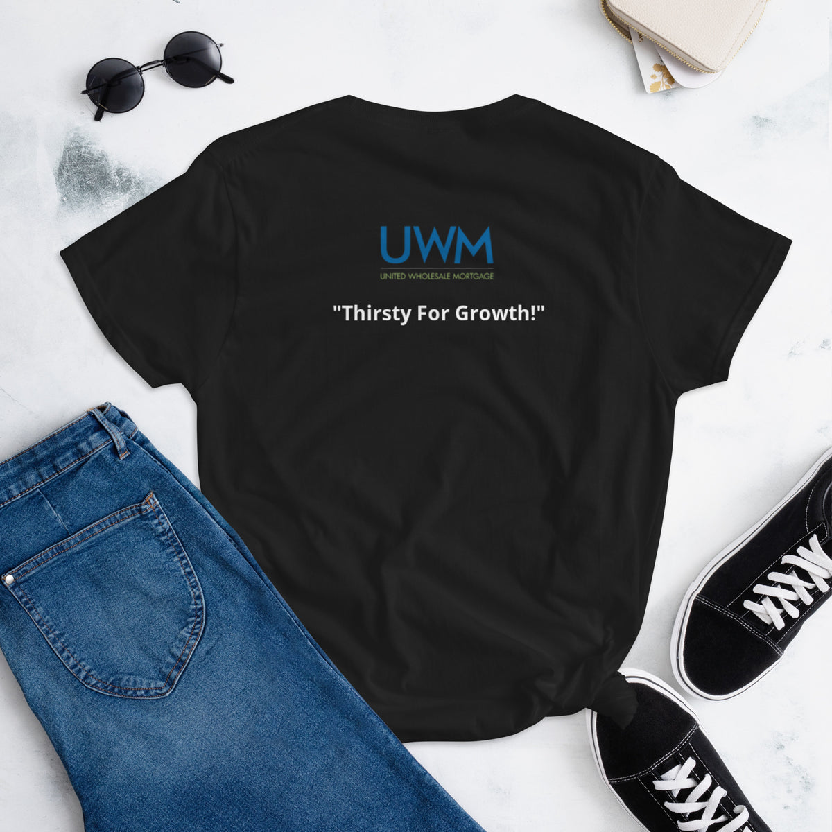 UWM "Thirsty for Growth!" Women’s fitted t-shirt