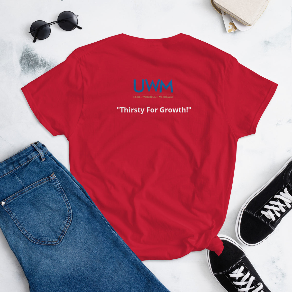 UWM "Thirsty for Growth!" Women’s fitted t-shirt