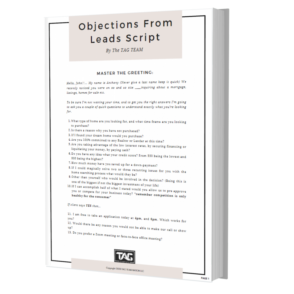 Objections From Leads Script