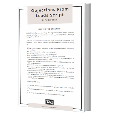 Objections From Leads Script