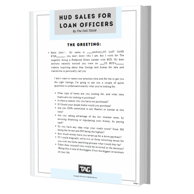 HUD Sales for  Loan Officers
