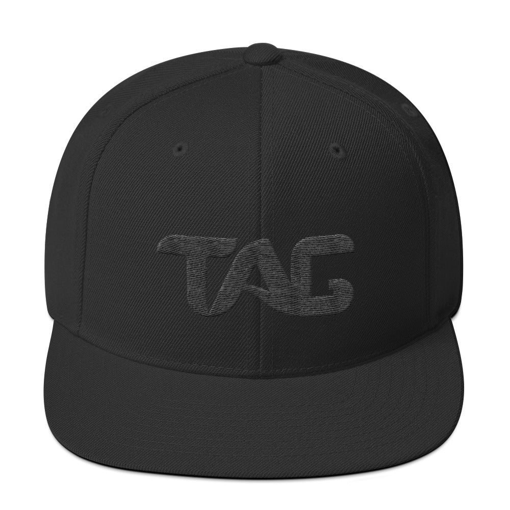 All Black TAG Snapback Hat